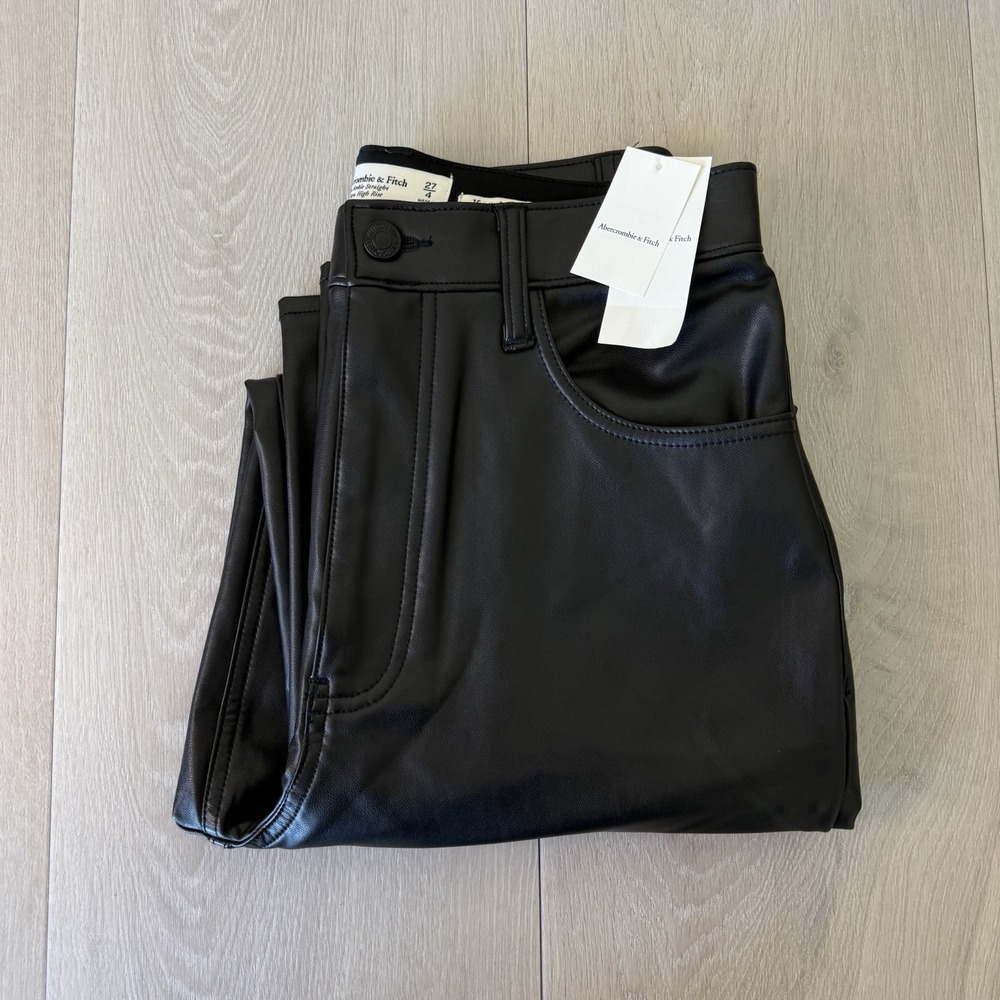 Abercrombie & Fitch Pants Womens 27 4 Vegan Leather High Rise Curve Love 90s NEW